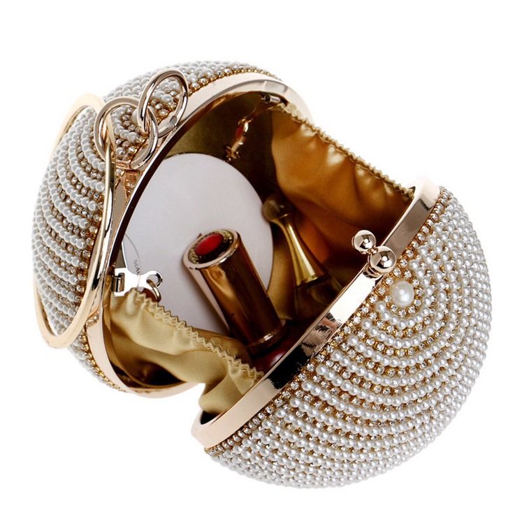 Diamond Polyester Circular Bankett Clutches & Evening Bags