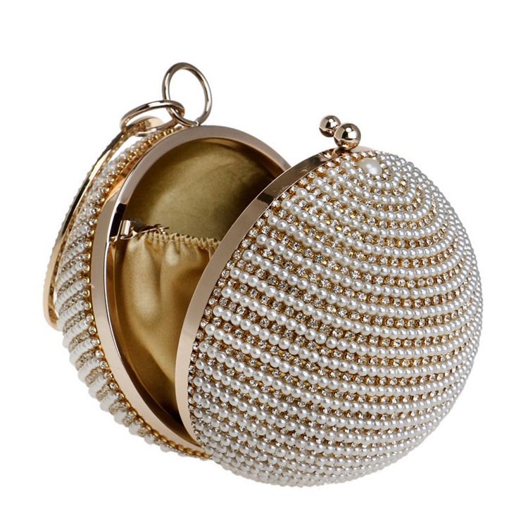 Diamond Polyester Circular Bankett Clutches & Evening Bags
