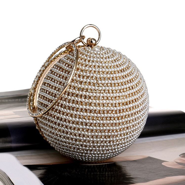 Diamond Polyester Circular Bankett Clutches & Evening Bags