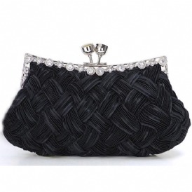 Elegant Satin Rhinestones Handväska För Bröllop Kväll (7 Färger)