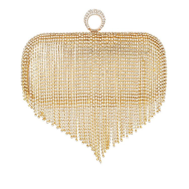 Fringe Rhinestone Mångsidiga Rektangulära Kopplingar Och Kvällsväskor