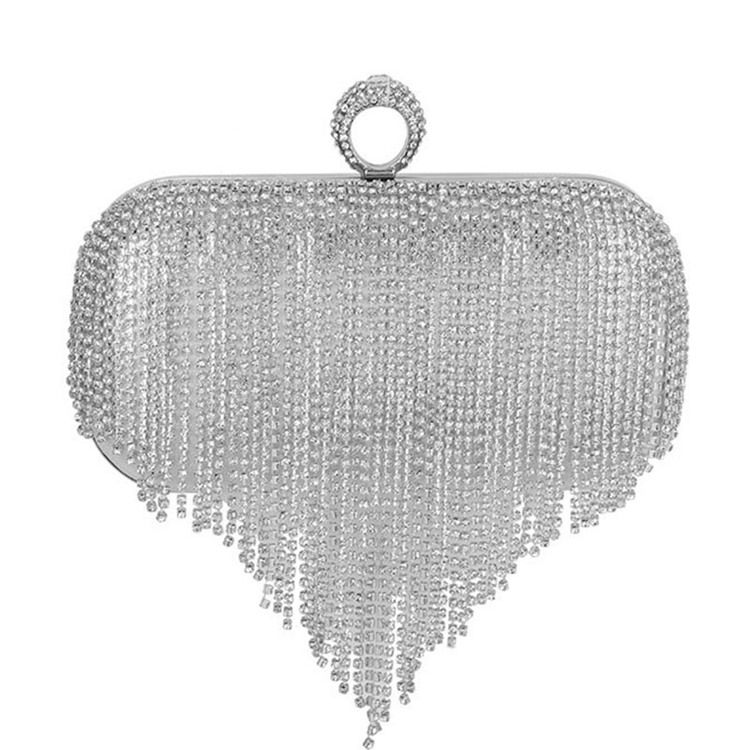 Fringe Rhinestone Mångsidiga Rektangulära Kopplingar Och Kvällsväskor
