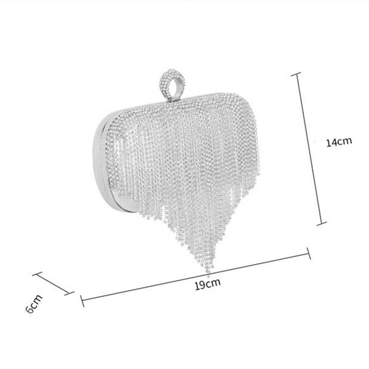 Fringe Rhinestone Mångsidiga Rektangulära Kopplingar Och Kvällsväskor