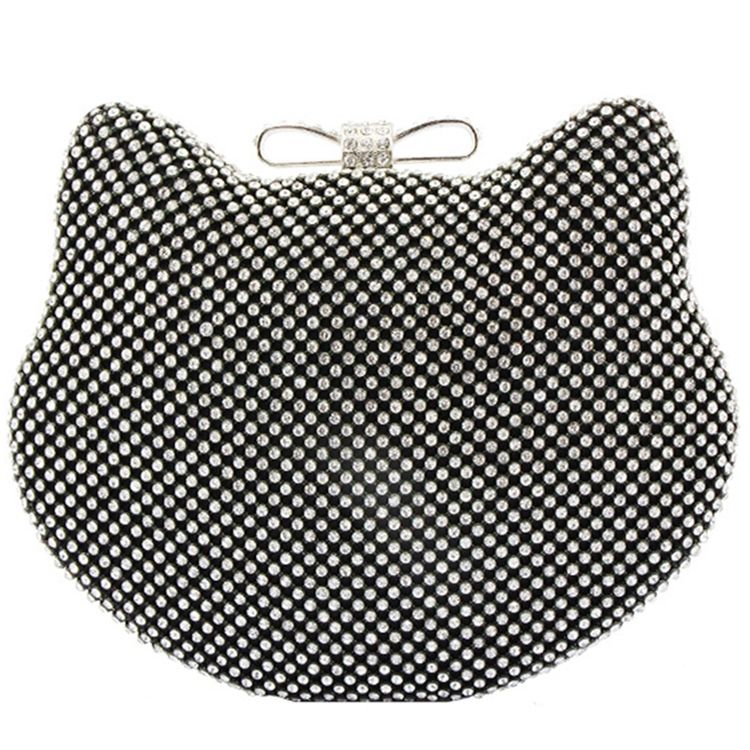 Glänsande Diamante Cat Shape Evening Clutch