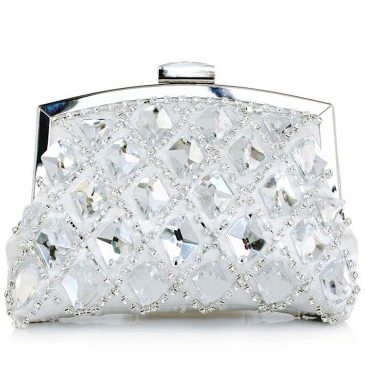 Noble Geometrisk Pläd Strass Kväll Clutch