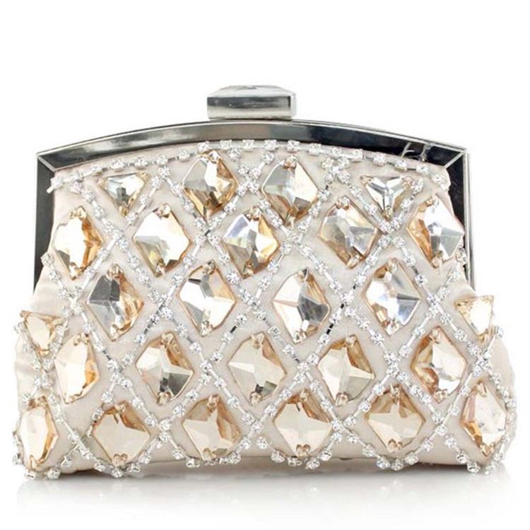 Noble Geometrisk Pläd Strass Kväll Clutch