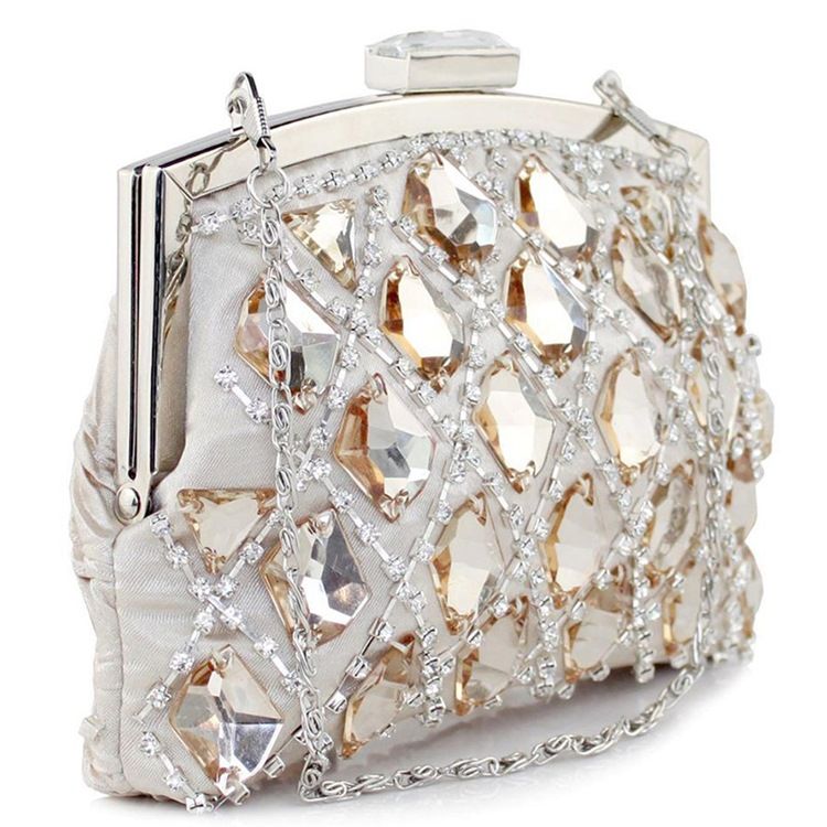 Noble Geometrisk Pläd Strass Kväll Clutch