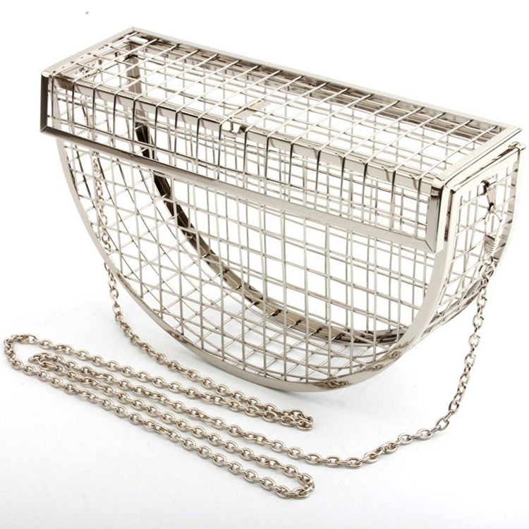 Plain Chain Sadel Hollow Crossbody-Väskor