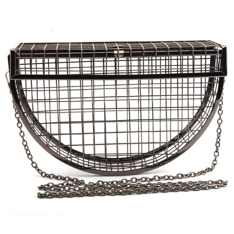 Plain Chain Sadel Hollow Crossbody-Väskor