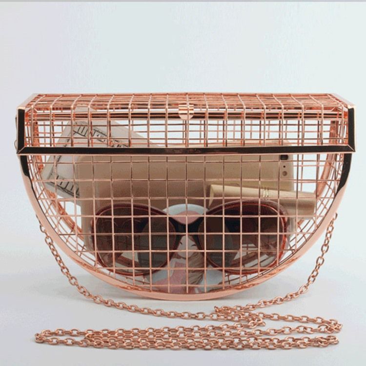 Plain Chain Sadel Hollow Crossbody-Väskor