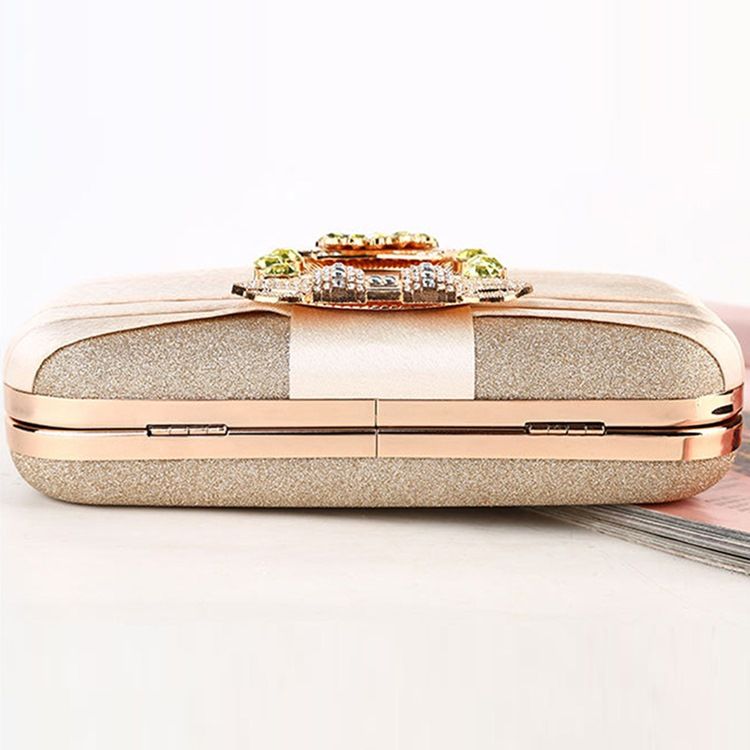 Rhinestone Mångsidiga Satin Clutches & Evening Bags