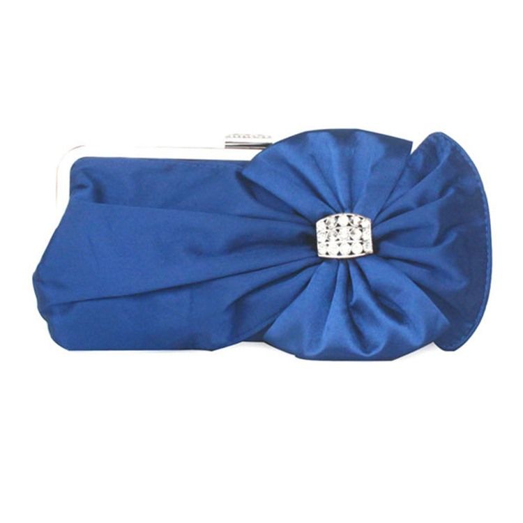 Silk Bowknot Rhinestone Prydnad Clutch