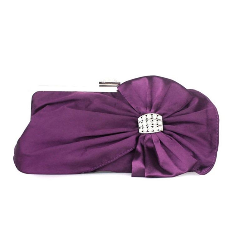 Silk Bowknot Rhinestone Prydnad Clutch