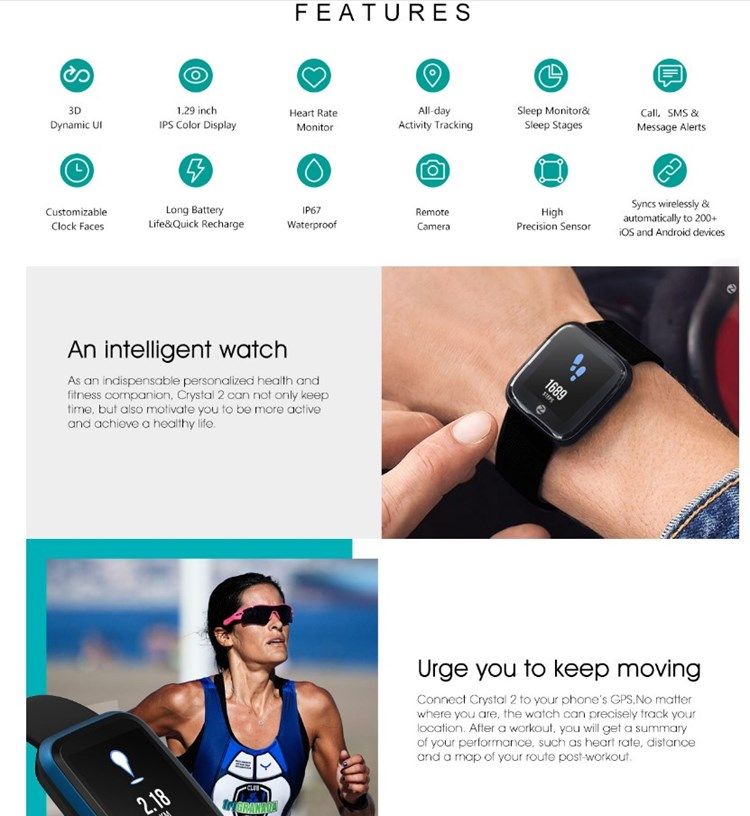 Färg High Tech Energisparande Smartwatch