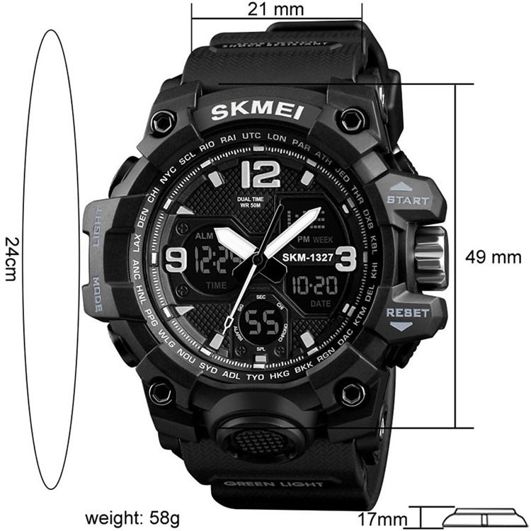 Herrsport Multi-Function Multi-Color Double Movement Herrklocka