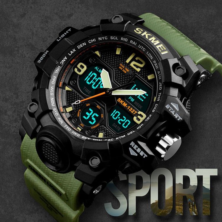 Herrsport Multi-Function Multi-Color Double Movement Herrklocka