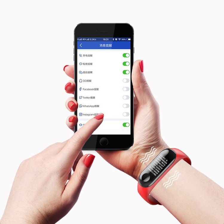 M3 Color Screen Step Vattentätt Smart Armband