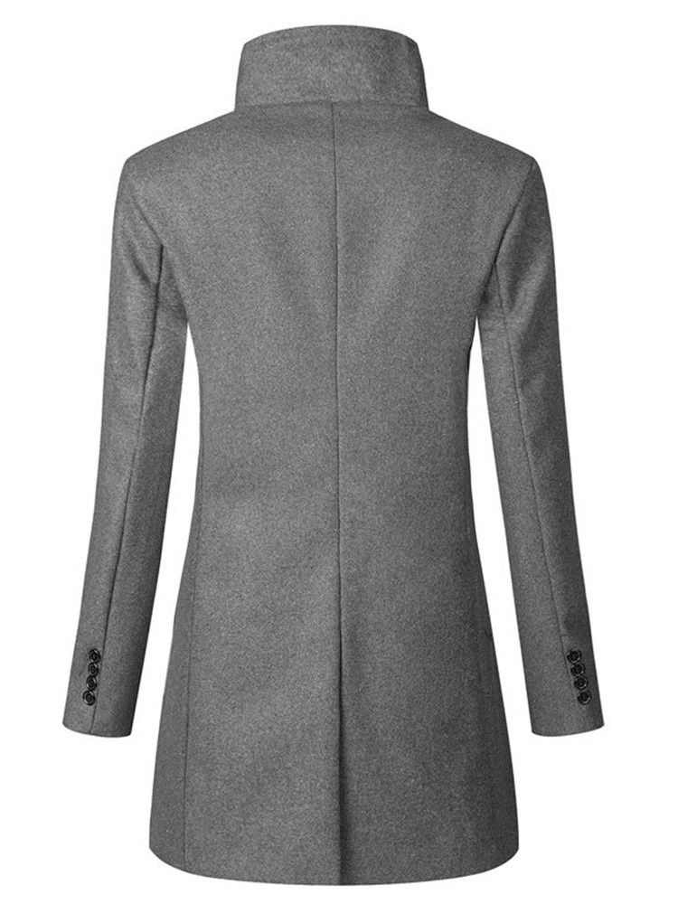 Casual Lapel Vanlig Mellanlång Vinter Slim Coat