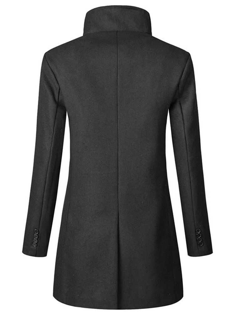 Casual Lapel Vanlig Mellanlång Vinter Slim Coat