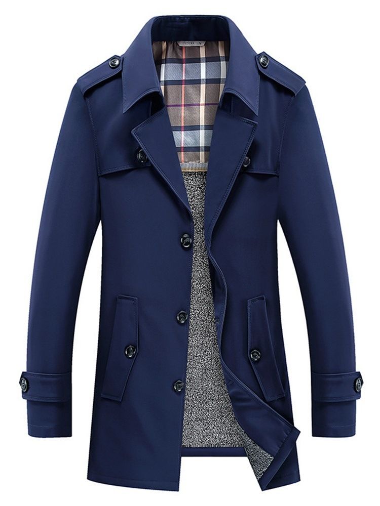 Knapp Standard Vanlig Tunn Slim Trench Coat