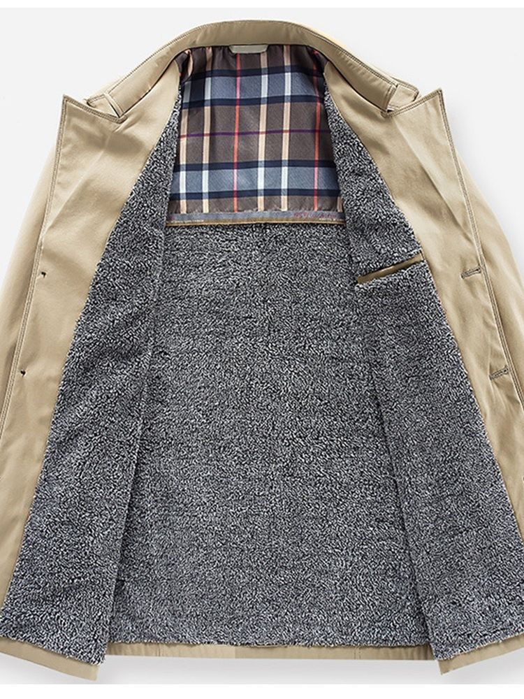 Knapp Standard Vanlig Tunn Slim Trench Coat