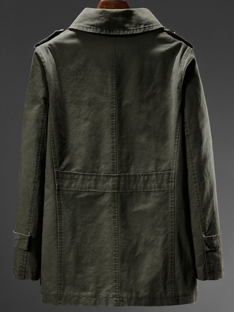 Lapel Medellång Vanlig Koreansk Vintertrenchcoat