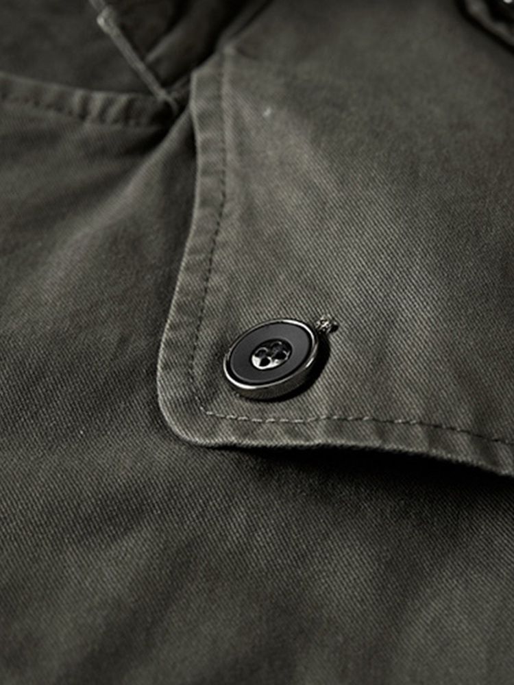 Lapel Medellång Vanlig Koreansk Vintertrenchcoat