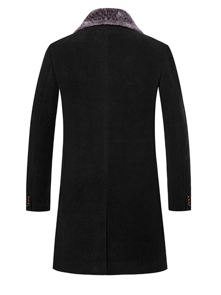 Lapel Pocket Mid-Längd Korean Winter Coat