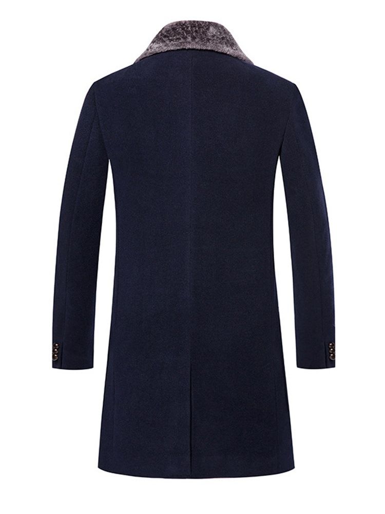 Lapel Pocket Mid-Längd Korean Winter Coat