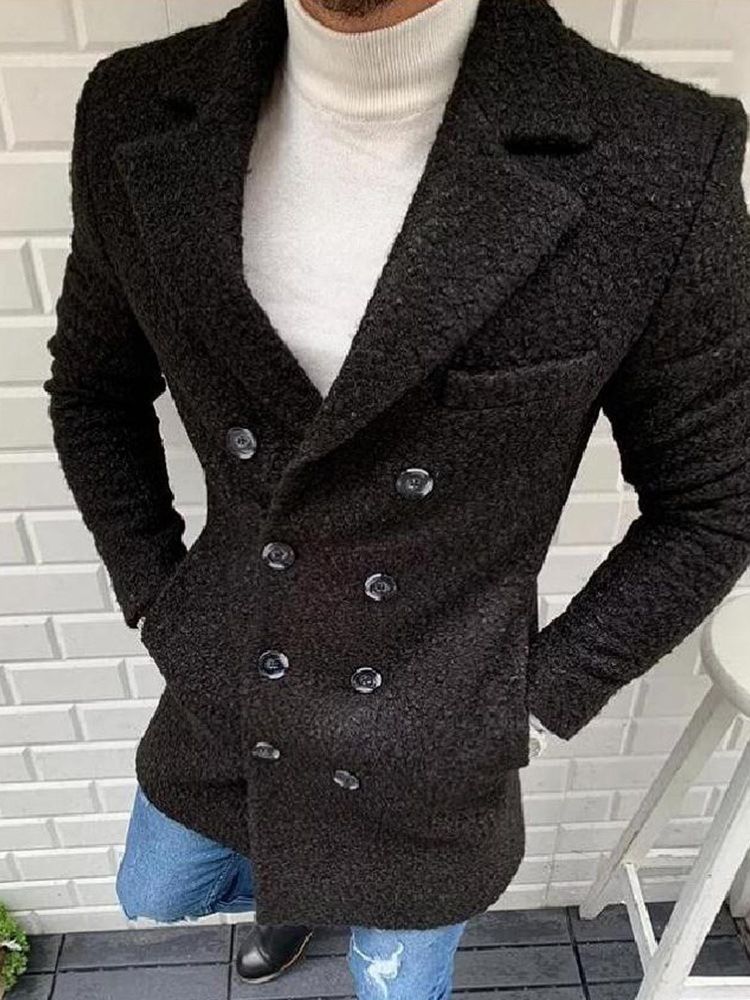 Medellånga Vanligt Lapel European Slim Coat