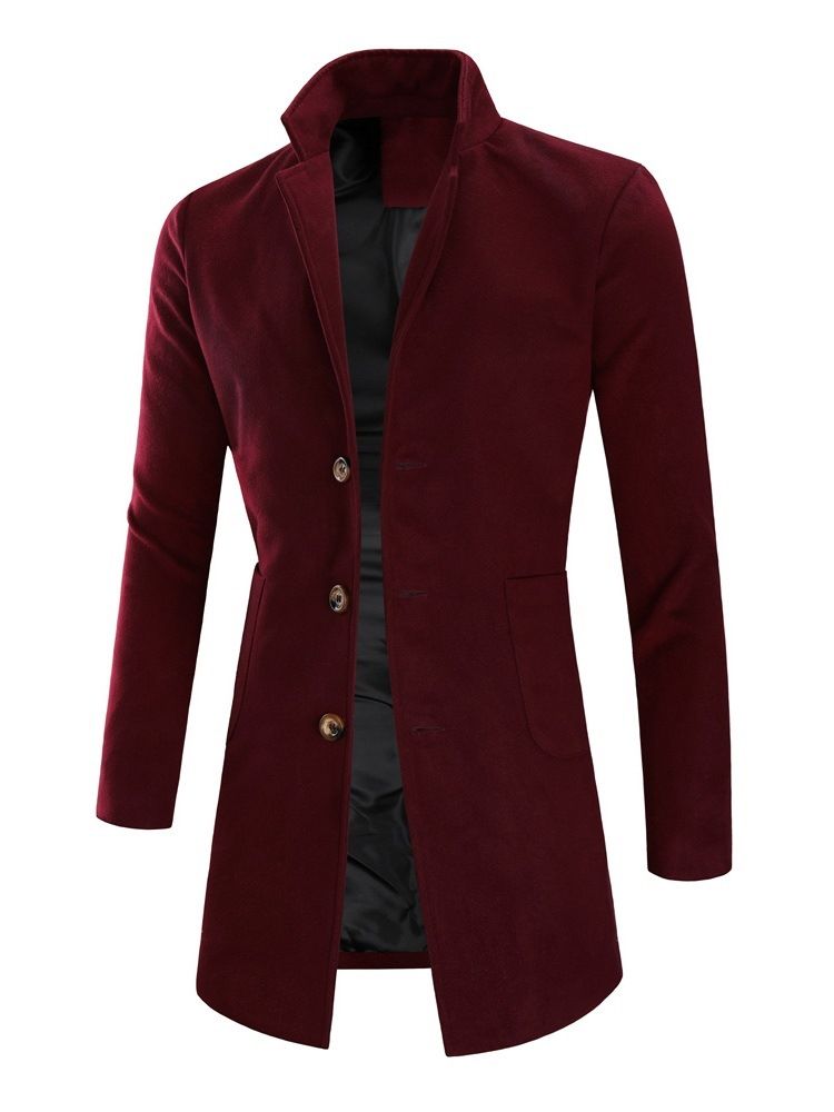 Mellanlångt Kavaj Vanlig Slim Casual Casual Coat