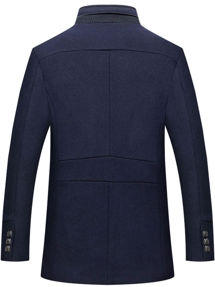 Mellanlångt Stativ Krage Patchwork Vinter Slim Coat