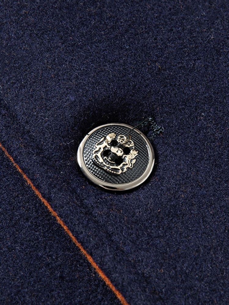 Mellanlångt Stativ Krage Patchwork Vinter Slim Coat