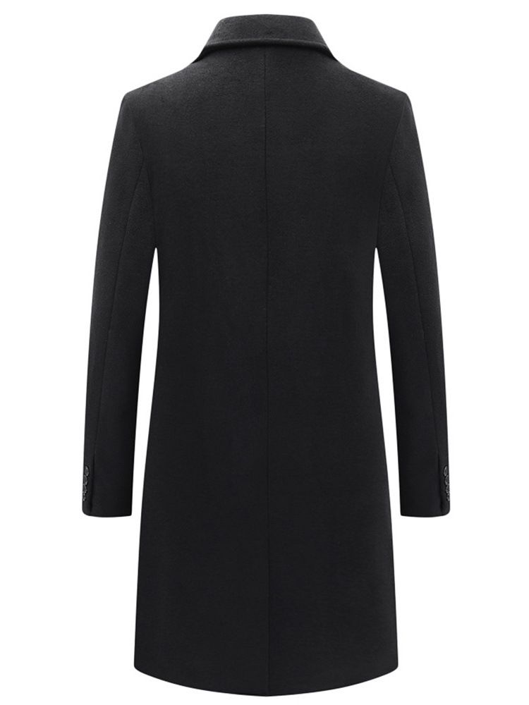 Plain Button Lapel England Dubbelknäppt Kappa