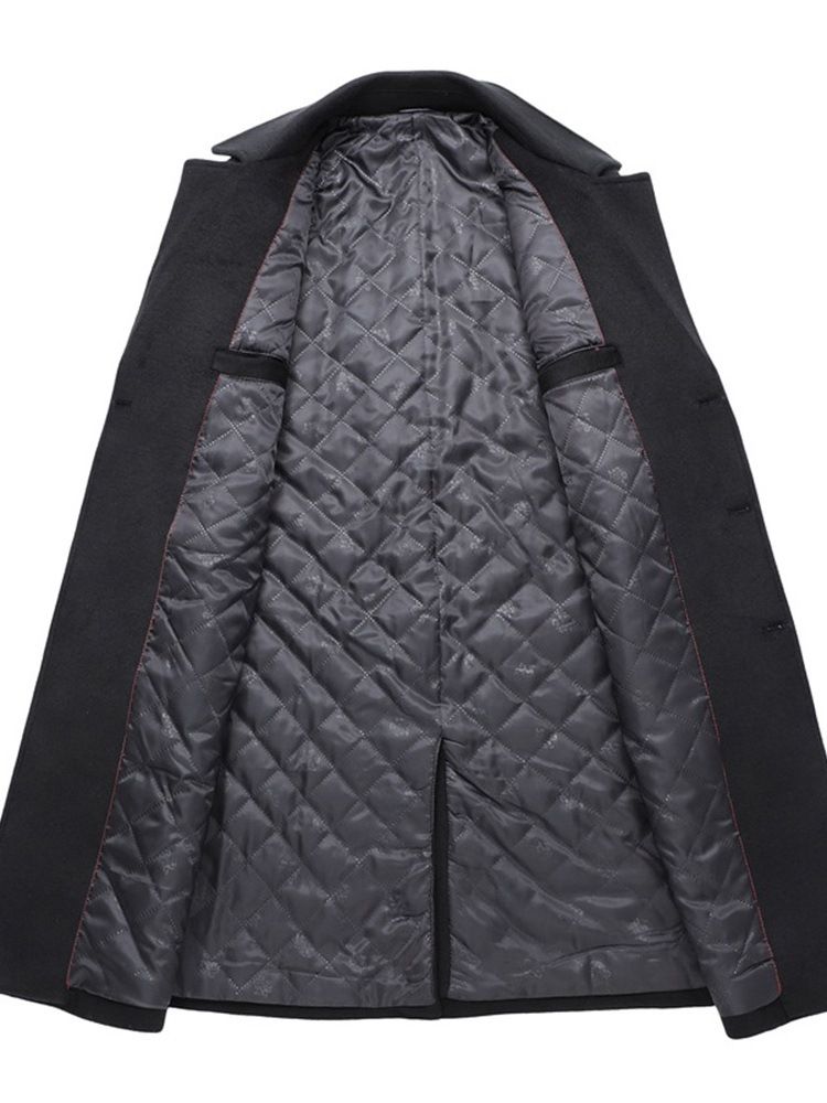 Plain Button Lapel England Dubbelknäppt Kappa