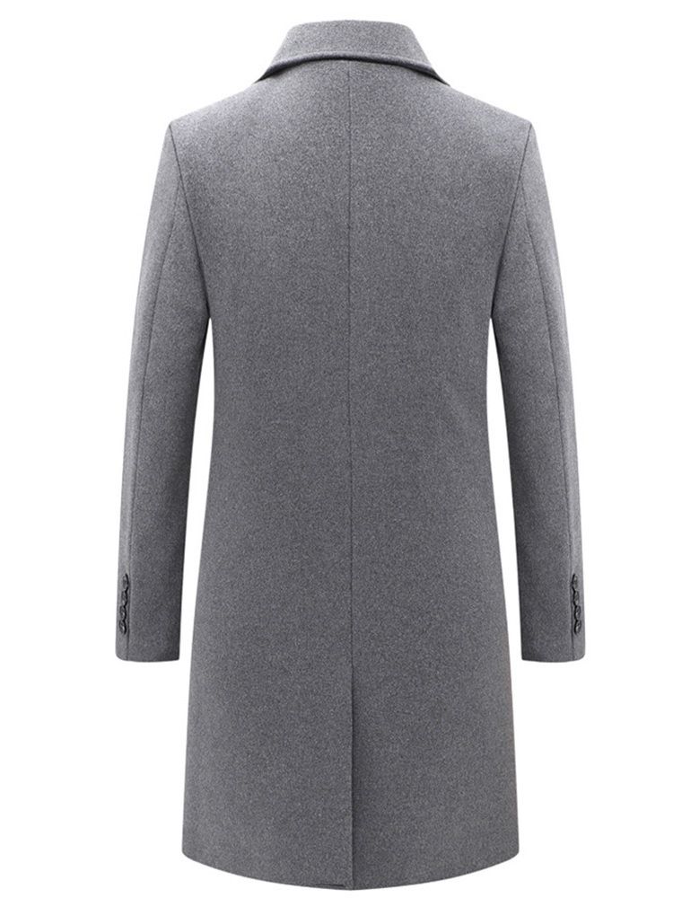 Plain Button Lapel England Dubbelknäppt Kappa