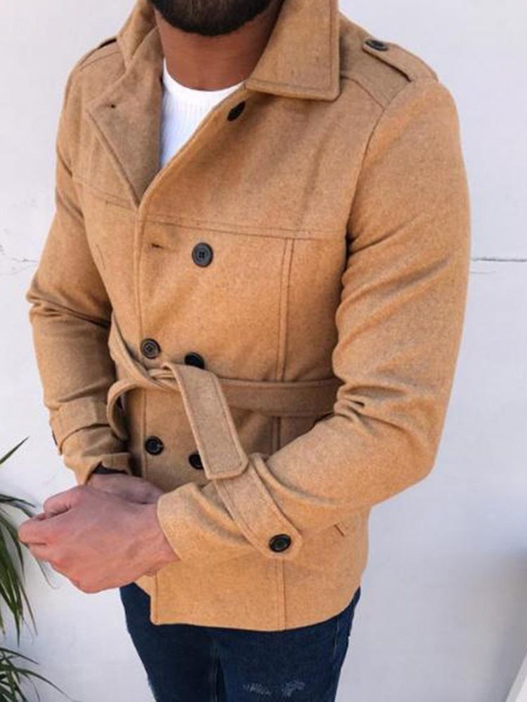 Standard Smal Lapel Slim Dubbelknäppt Kappa