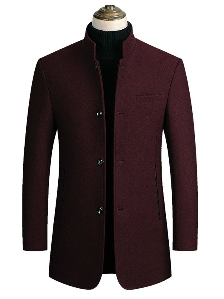 Standard Stativ Krage Ficka European Winter Coat