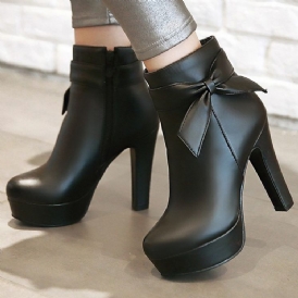 Charmiga Bowtie Platform Knight Stövlar Boots