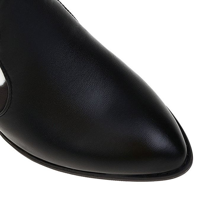Färgblock Spetsad Tå Slip-On-Tråd Damstövlar