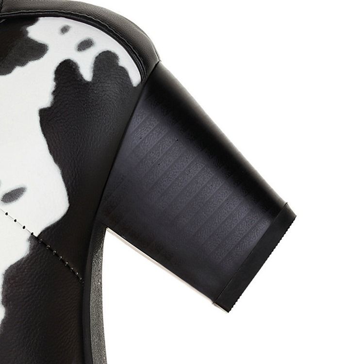 Färgblock Spetsad Tå Slip-On-Tråd Damstövlar