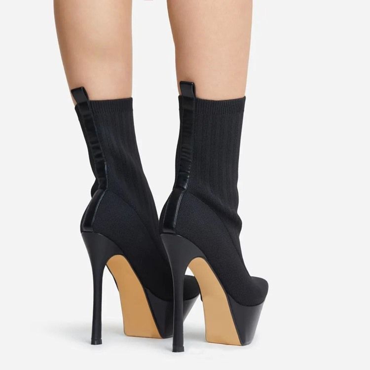 Slip-On Enkla Västerländska Stövlar Med Spetsig Tå