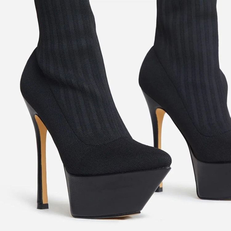 Slip-On Enkla Västerländska Stövlar Med Spetsig Tå