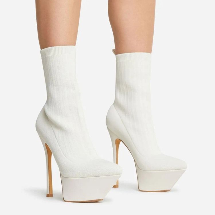 Slip-On Enkla Västerländska Stövlar Med Spetsig Tå
