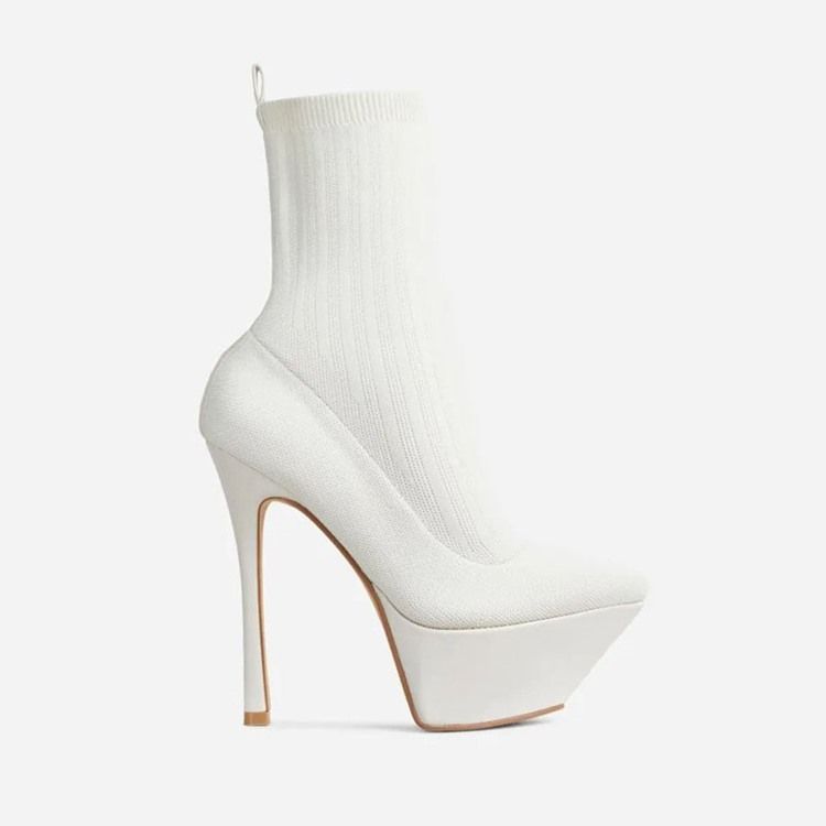 Slip-On Enkla Västerländska Stövlar Med Spetsig Tå