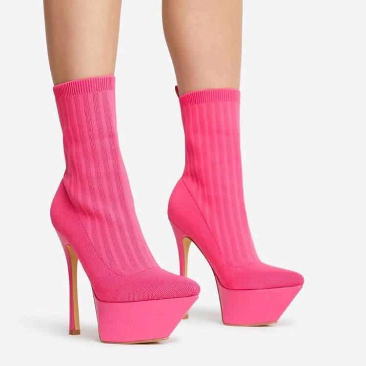 Slip-On Enkla Västerländska Stövlar Med Spetsig Tå