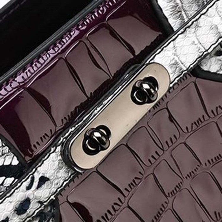 Alligator Thread Pu Fyrkantig Handväska