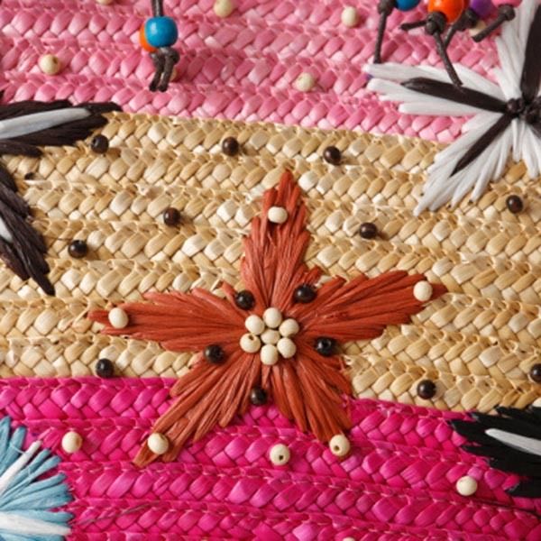 Bohemian Starfish Broderi Halm Handväska