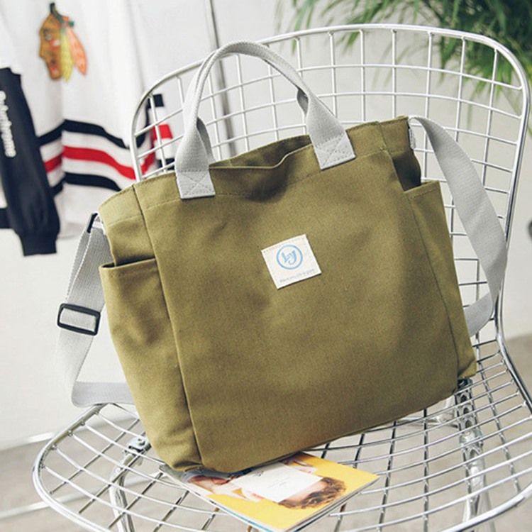 Casual Color Block Canvas Crossbody-Väska