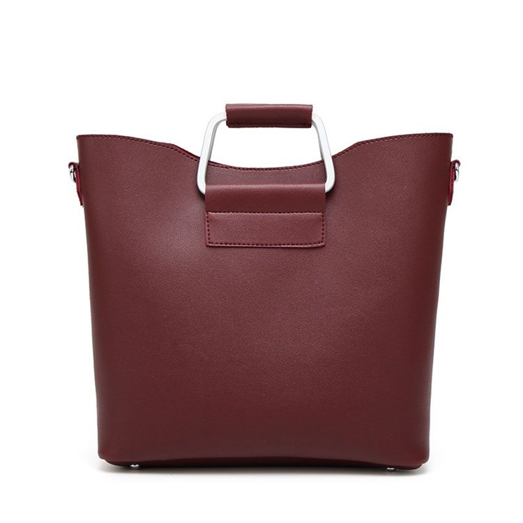 Casual Enfärgad Bucket-Handväska (2 Påsar)